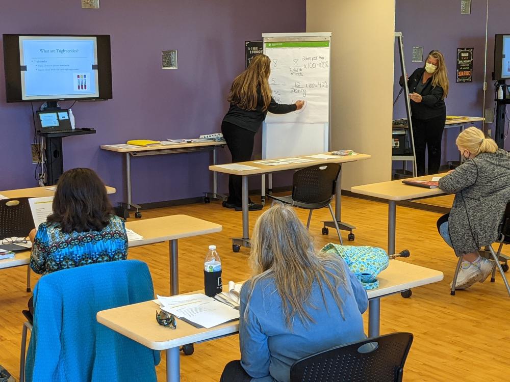 deb using a flipchart